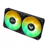 Viss vienā šķidruma dzesētājs ASUS TUF GAMING LC III 240 ARGB — 240 mm radiators, 2 x 120 mm ARGB ventilatori, Socket AM5 atbalsts, Melna