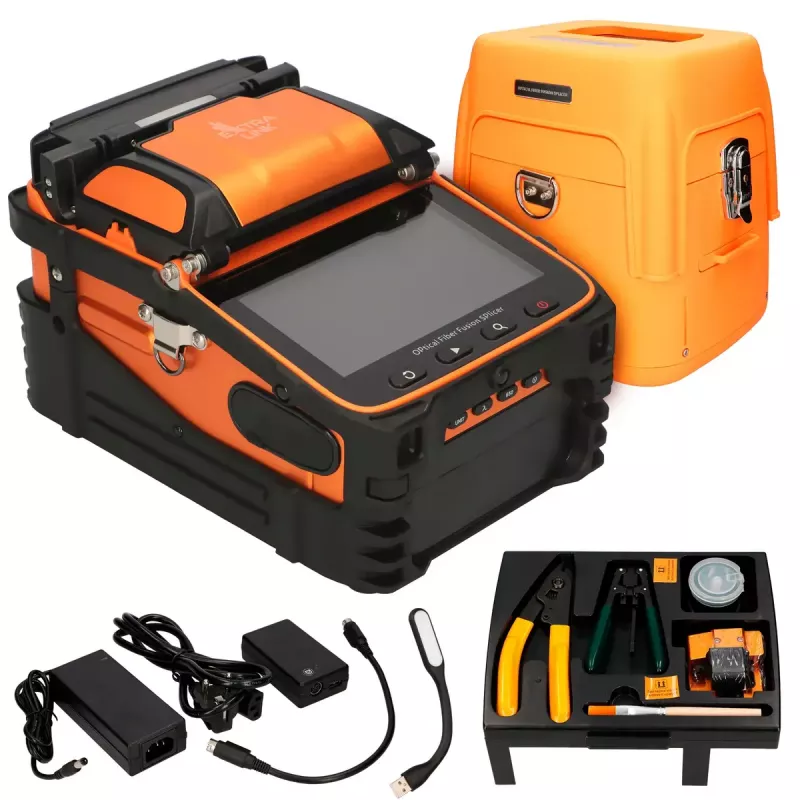 Optiskā šķiedru metinātājs Extralink AI-9 7800 mAh akumulators LED lampa LCD 5,1 collas
