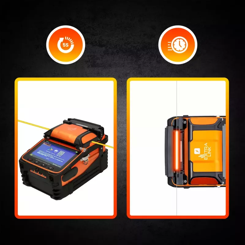 Optiskā šķiedru metinātājs Extralink AI-9 7800 mAh akumulators LED lampa LCD 5,1 collas