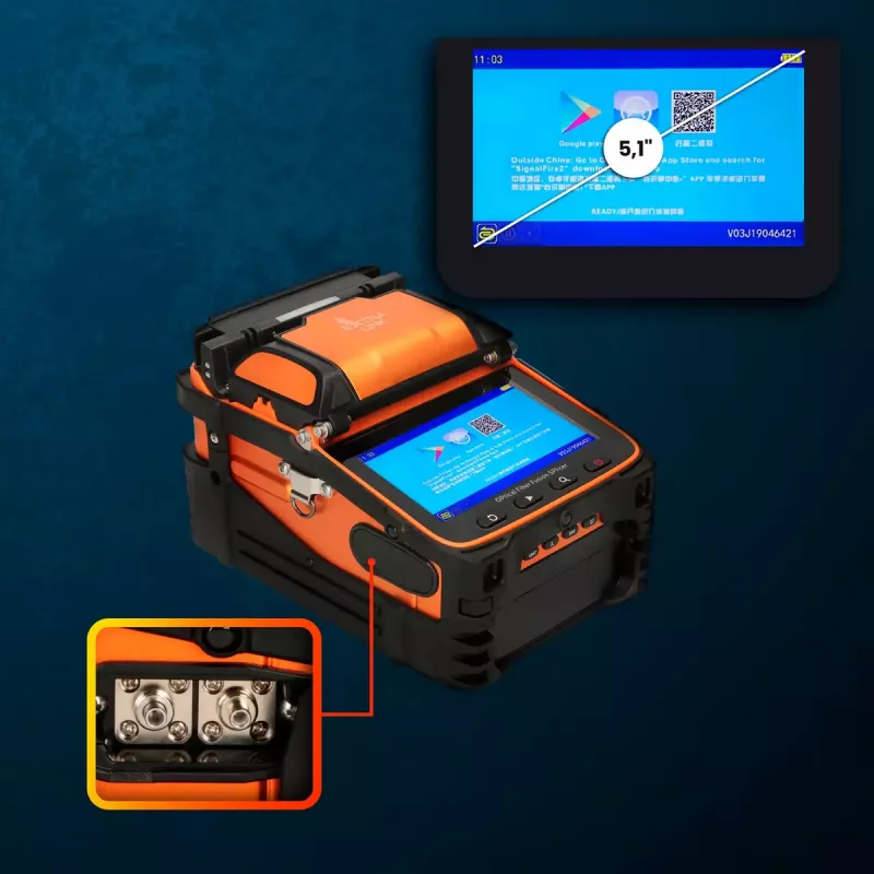 Optiskā šķiedru metinātājs Extralink AI-9 7800 mAh akumulators LED lampa LCD 5,1 collas