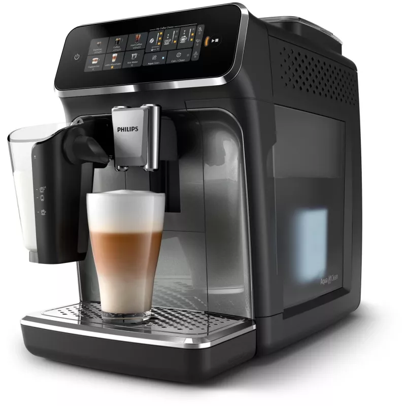 Espresso kafijas automāts Philips EP3349/70 — pilnībā automātisks, 15 bāri, 275 g pupiņu tvertne, keramikas dzirnaviņas, piena tvertne