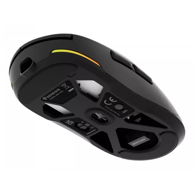 GENESIS NMG-2193 pele Spēlēm Piemērota abām rokām Bluetooth + USB Type-C Optiskais 26000 DPI