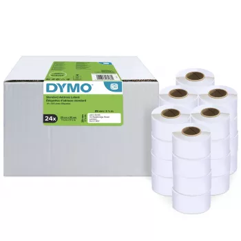 DYMO Authentic LabelWriter adrešu uzlīmes | 28 mm x 89 mm | 24 ruļļi ar 130 viegli nolobāmām uzlīmēm (3120 uzlīmes) | Pašlīmējošas | paredzētas LabelWriter uzlīmju printeriem