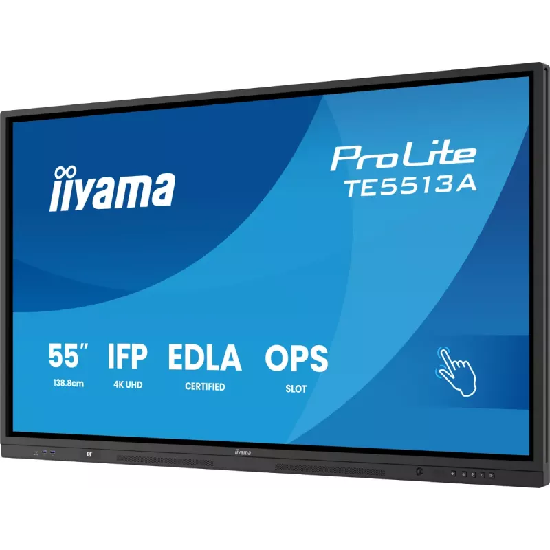 Monitors iiyama 55 collas TE5513A-B1AG 54.6 collas interaktīvais plakanā paneļa displejs 4K Ultra HD 3840 x 2160