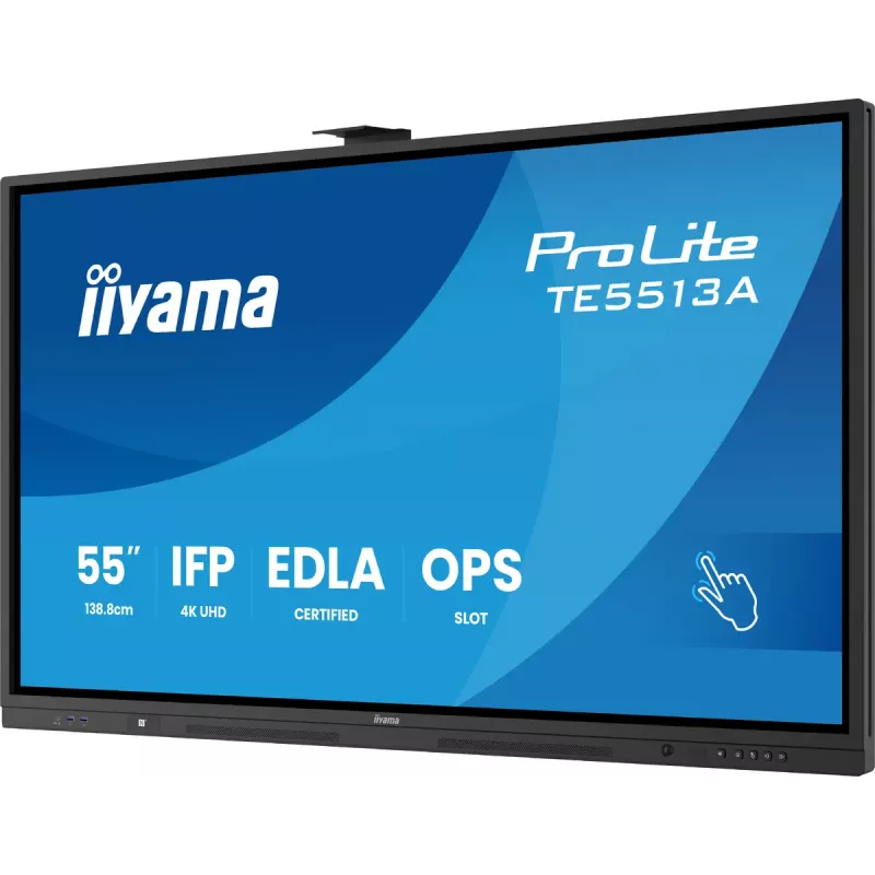 Monitors iiyama 55 collas TE5513A-B1AG 54.6 collas interaktīvais plakanā paneļa displejs 4K Ultra HD 3840 x 2160