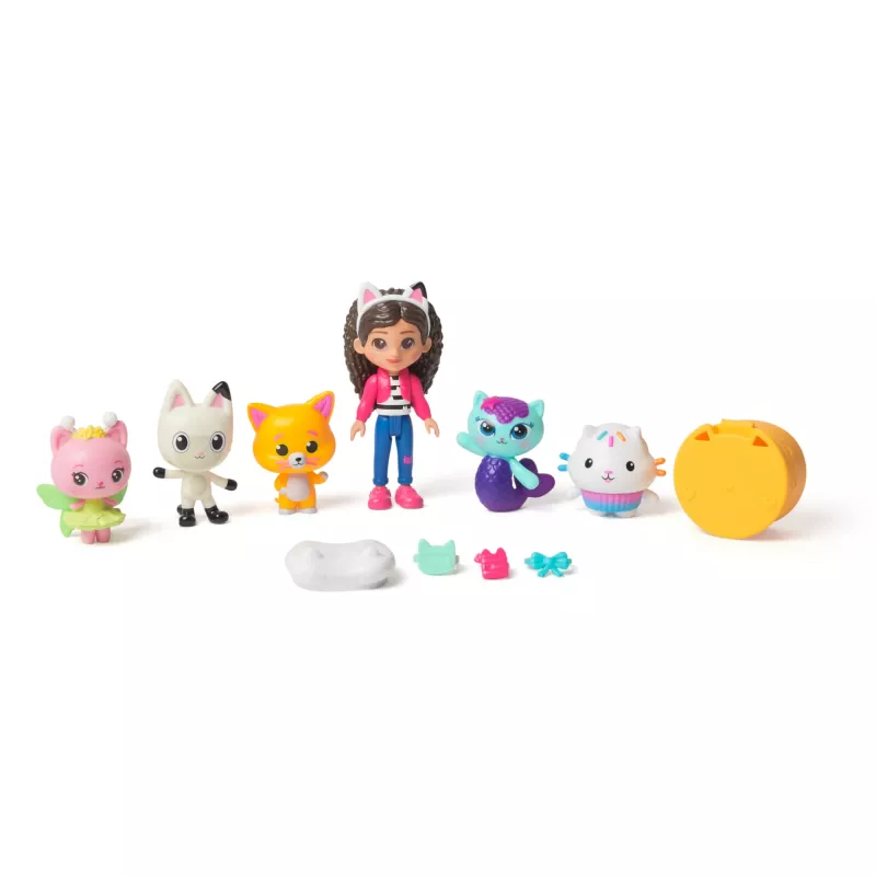Gabby's Dollhouse DREAMWORKS The Movie, Cat-venture Crew Pack, 11 gabalu rotaļlietu figūru komplekts ar aksesuāriem, bērnu rotaļlietas meitenēm un zēniem no 3 gadu vecuma
