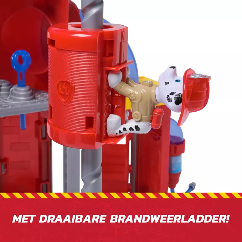 PAW Patrol Ugunsdzēsības glābšanas vadības centrs ar Māršala figūriņu, glābšanas ugunsdzēsēju mašīnu, gaismām, palaišanas mehānismu un skaņas efektiem, rotaļlietas bērniem zēniem un meitenēm no 3 gadu vecuma