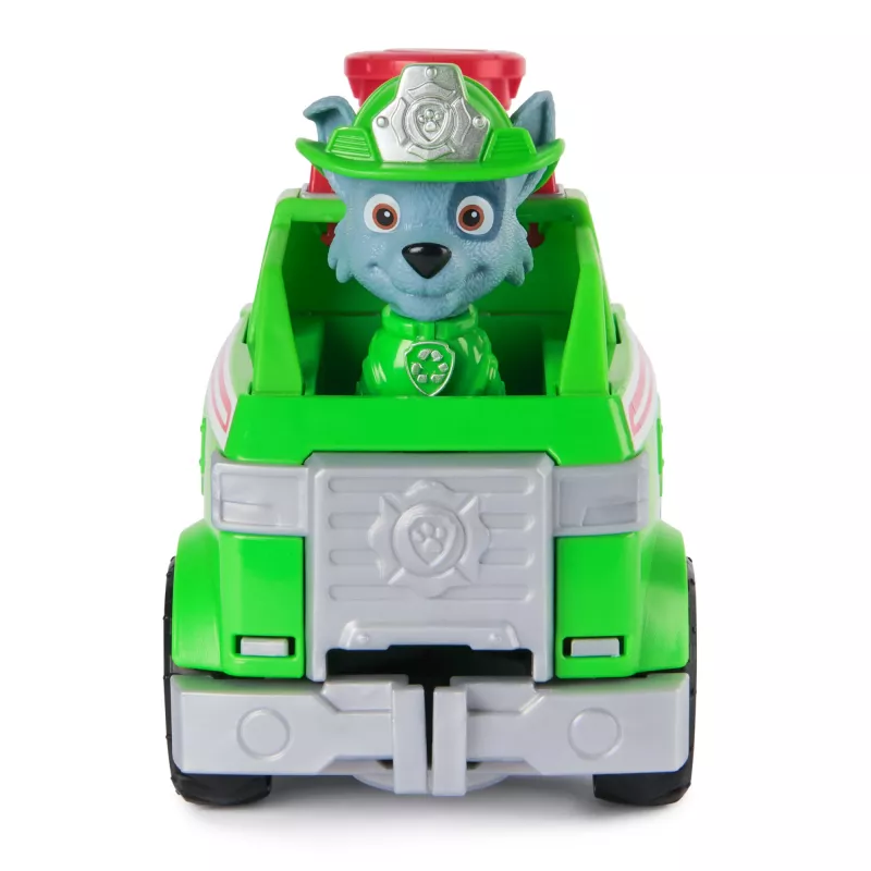 PAW Patrol Ugunsdzēsības glābšana: Rocky glābšanas ugunsdzēsības autocisterna ar figūriņu, satveršanas spīli un rotaļu kravas automašīnu, rotaļlietas zēniem un meitenēm vecumā no 3 gadiem