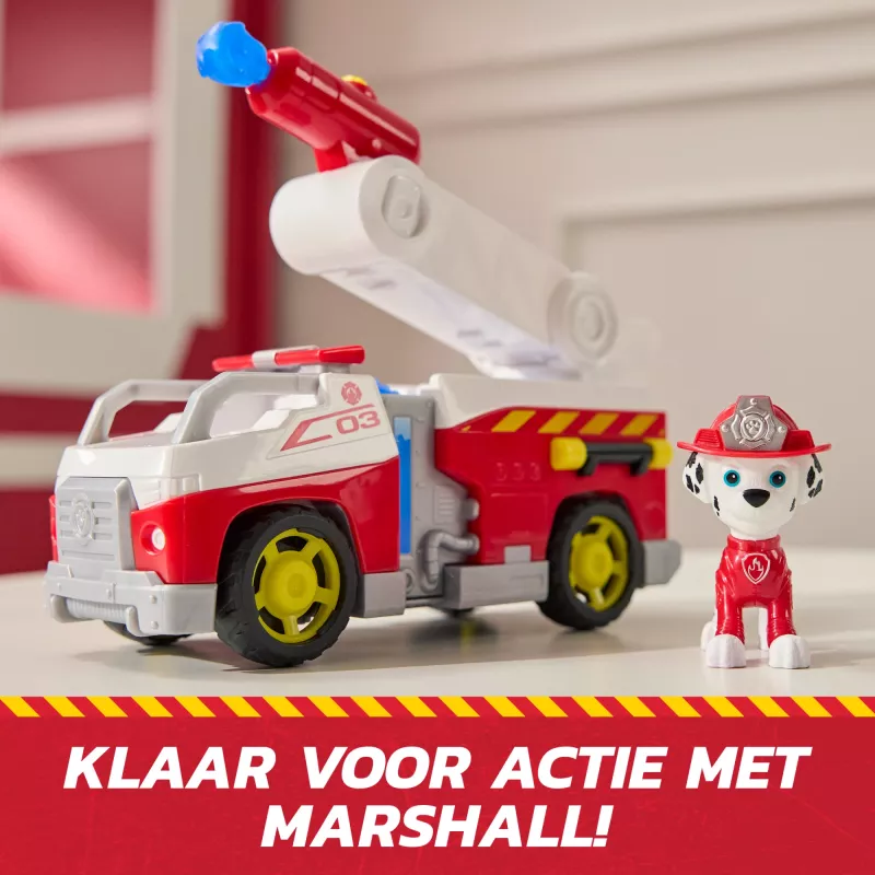 Rotaļu ugunsdzēsēju mašīna Spin Master Marshall Rescue ugunsdzēsības dzinējs ar darbības figūru, šāviņu palaidēju, plastmasa, vecumam 3+