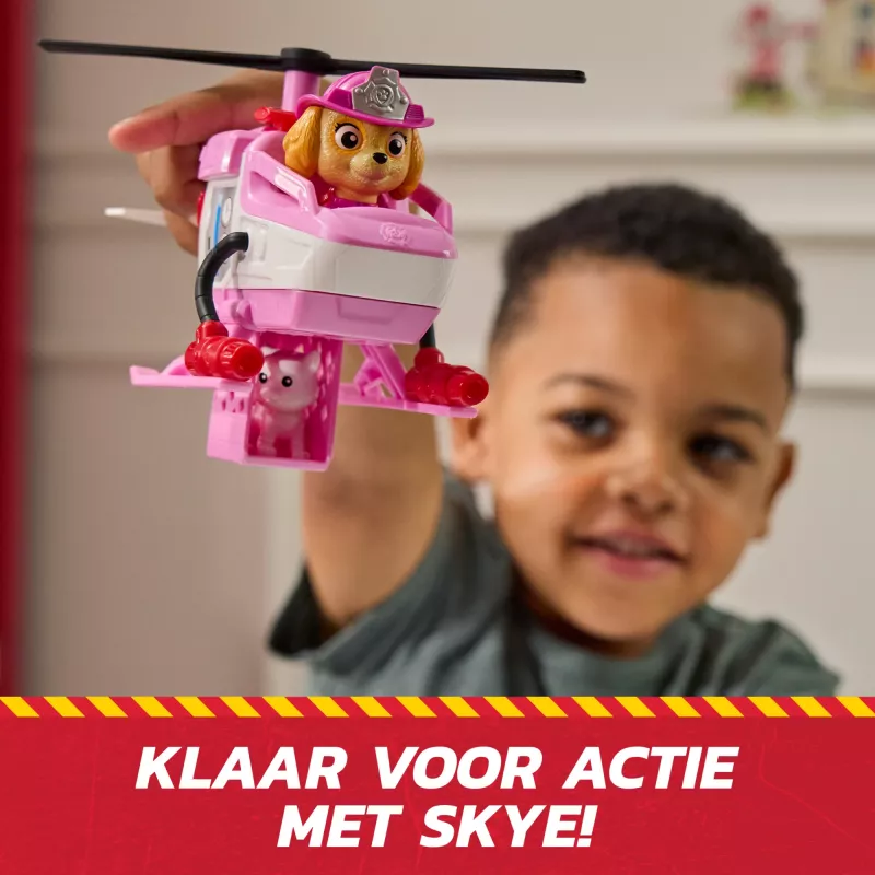 PAW Patrol Ugunsdzēsības glābšana: Skye glābšanas helikopters ar darbības figūru, kaķēnu draugu un rotaļu helikopteru, bērnu rotaļlietas zēniem un meitenēm no 3 gadu vecuma