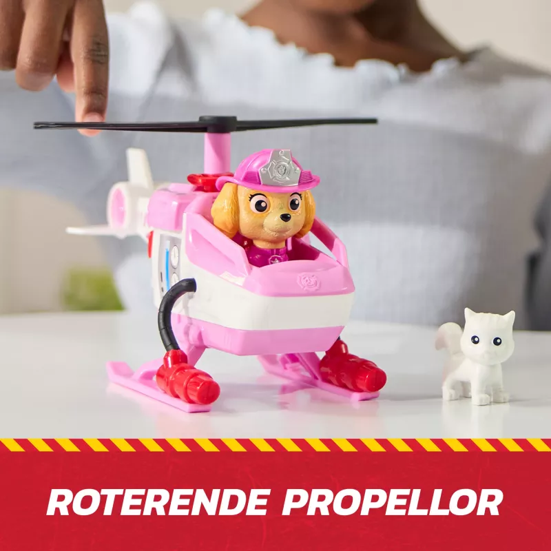PAW Patrol Ugunsdzēsības glābšana: Skye glābšanas helikopters ar darbības figūru, kaķēnu draugu un rotaļu helikopteru, bērnu rotaļlietas zēniem un meitenēm no 3 gadu vecuma