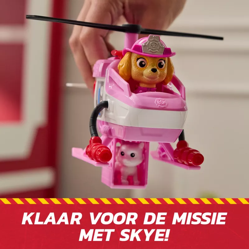 PAW Patrol Ugunsdzēsības glābšana: Skye glābšanas helikopters ar darbības figūru, kaķēnu draugu un rotaļu helikopteru, bērnu rotaļlietas zēniem un meitenēm no 3 gadu vecuma
