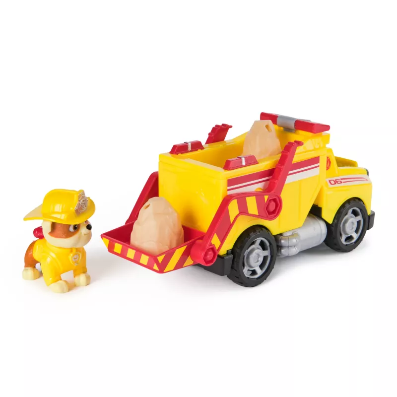 PAW Patrol Ugunsdzēsības Glābšana: Rubble glābšanas ugunsdzēsības pašgāzējs ar darbības figūru, lādiņiem un rotaļu kravas automašīnu, bērnu rotaļlietas zēniem un meitenēm no 3 gadu vecuma