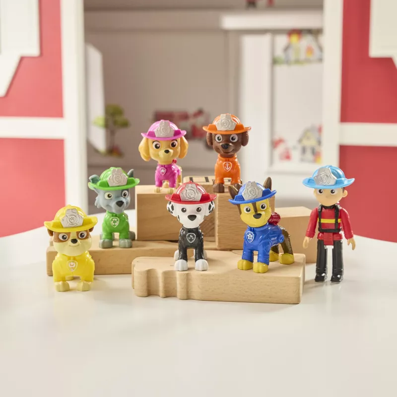 PAW Patrol ugunsdzēsēju glābšanas komandas komplekts ar 7 kolekcionējamām figūriņām, ieskaitot Raideru un 6 kucēnus, bērnu rotaļlietas zēniem un meitenēm no 3 gadu vecuma