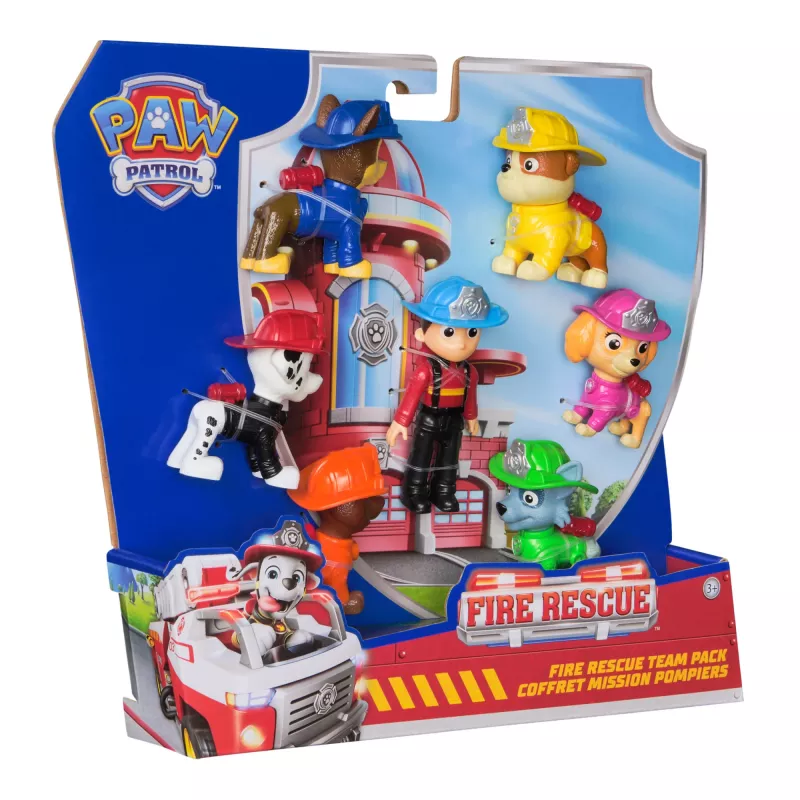 PAW Patrol ugunsdzēsēju glābšanas komandas komplekts ar 7 kolekcionējamām figūriņām, ieskaitot Raideru un 6 kucēnus, bērnu rotaļlietas zēniem un meitenēm no 3 gadu vecuma