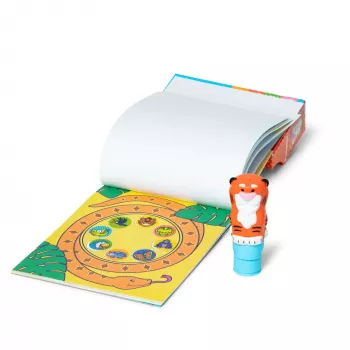 Melissa & Doug Sticker WOW! 24 lappušu darbību bloks un uzlīmju spiedogs, 300 uzlīmes, radošs fidget rotaļlietu kolekcionējamais tēls – Tīģeris – FSC sertificēts