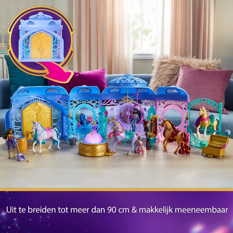 “Spin Master Unicorn Academy” rotaļu komplekts ar staļļiem, strūklaku, gaismas un skaņas efektiem