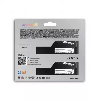 Galddatora DDR5 operatīvā atmiņa PATRIOT Viper Elite 5 Ultra 64GB (2x32GB) 6000MHz CL28 1.4V ar radiatoru