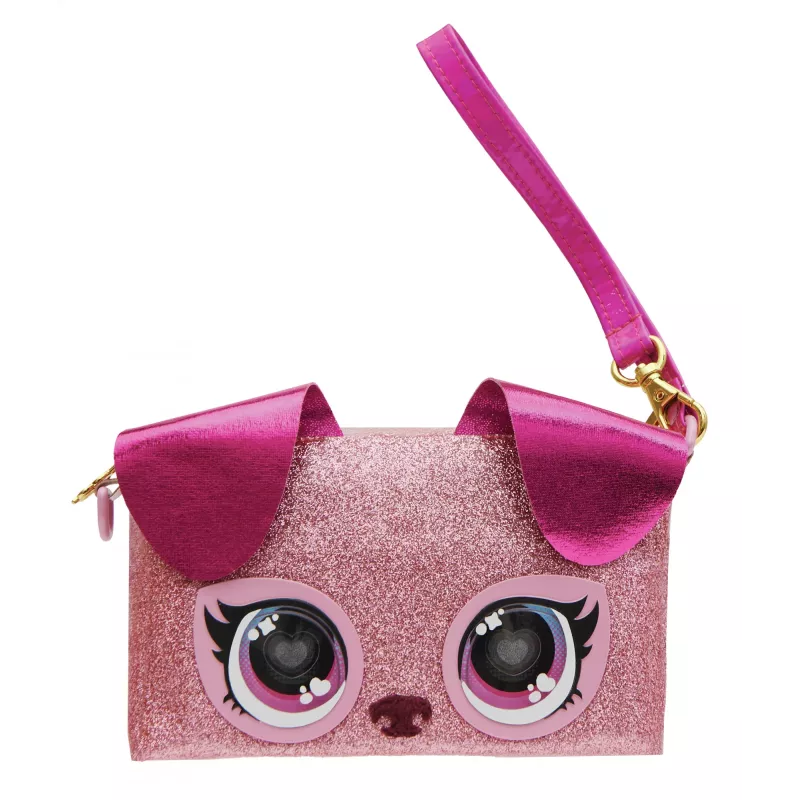 Purse Pets, Keepin’ It Clutch Dazzling Diva Puppy rotaļlieta un aproču maciņš ar apgaismojošām varavīksnes acīm, bērnu rotaļlietas meitenēm no 4 gadu vecuma
