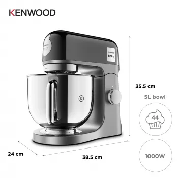 Kenwood kMix Special Edition virtuves kombains 1000 W 5 L Melns, Hroms