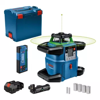 Rotācijas lāzers Bosch GRL 650 CVHG Professional 18 V ar zaļo lāzera līniju, L-BOXX