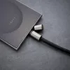 Intenso USB-C uzlādes štrope tālruņa kakla siksnas kabelis 60W ātrā uzlāde regulējams garums 1,65m neilons melns