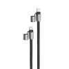 Intenso USB-C uzlādes štrope tālruņa kakla siksnas kabelis 60W ātrā uzlāde regulējams garums 1,65m neilons melns