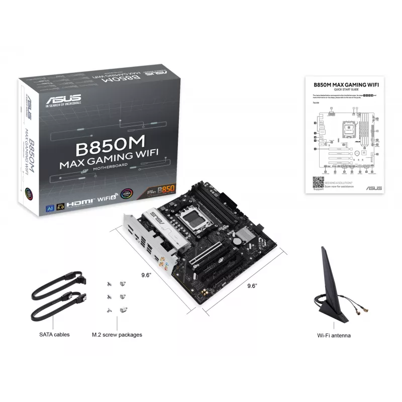 Mātesplate ASUS B850M MAX GAMING WIFI AMD B850 Socket AM5 micro ATX