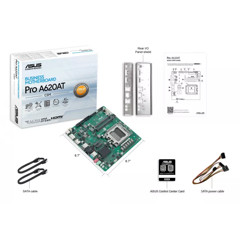 Mātesplate ASUS 90MB1L5M-M0EAYC AMD A620A ligzda AM5 mini ITX