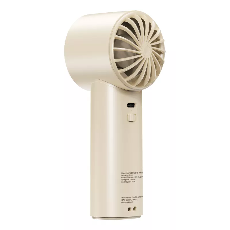 Verbatim Cool’n’Go IceTouch rokas ventilators balts/sudraba, Sudraba, Balts, 1 ventilators(-i), Rokas ventilators, 1 gab., 8 W, Lithium-Ion (Li-Ion)