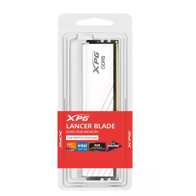 DIMM 16 GB DDR5-6400 , Arbeitsspeicher weiß, AX5U6400C3216G-SLABRWH, XPG Lancer Blade RGB, INTEL XMP, AMD EXPO