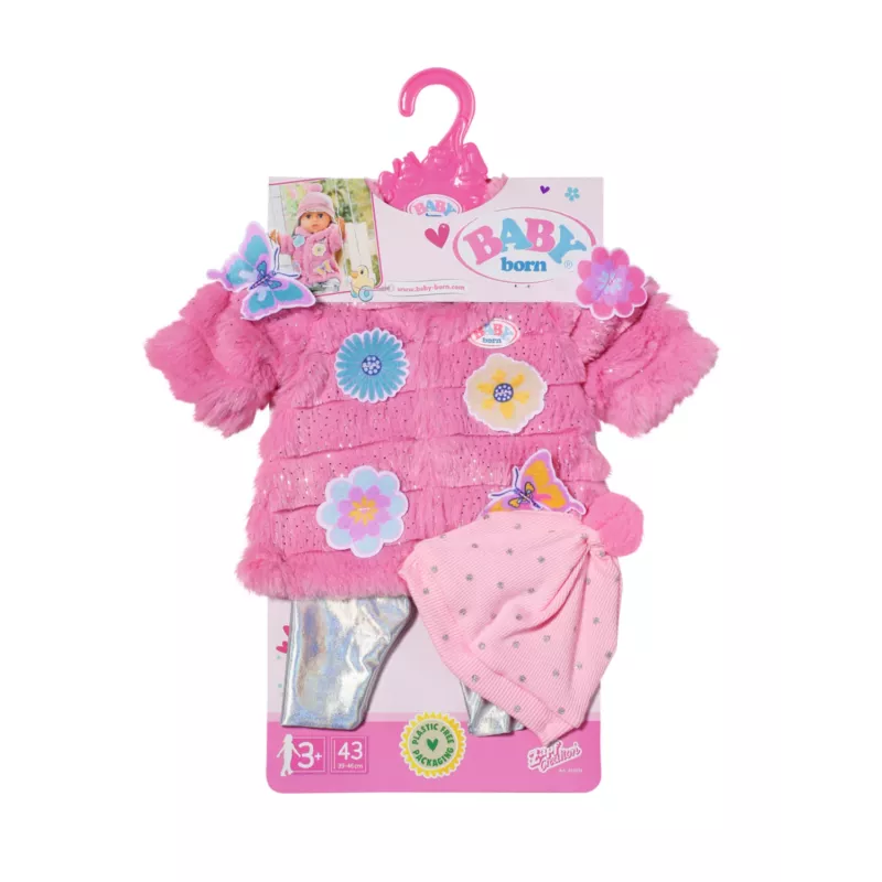 Leļļu drēbju komplekts BABY born Rozā mētelīša komplekts 43cm Salokāms