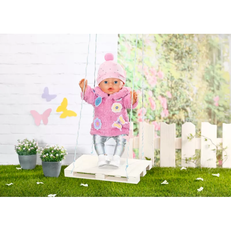 Leļļu drēbju komplekts BABY born Rozā mētelīša komplekts 43cm Salokāms