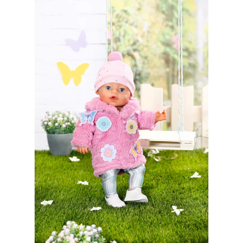 Leļļu drēbju komplekts BABY born Rozā mētelīša komplekts 43cm Salokāms