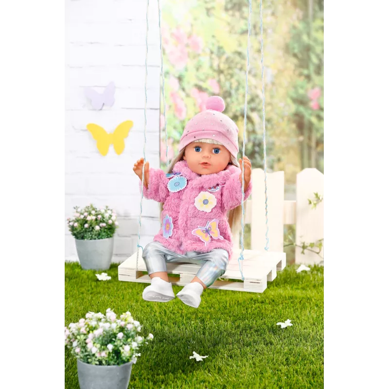 Leļļu drēbju komplekts BABY born Rozā mētelīša komplekts 43cm Salokāms