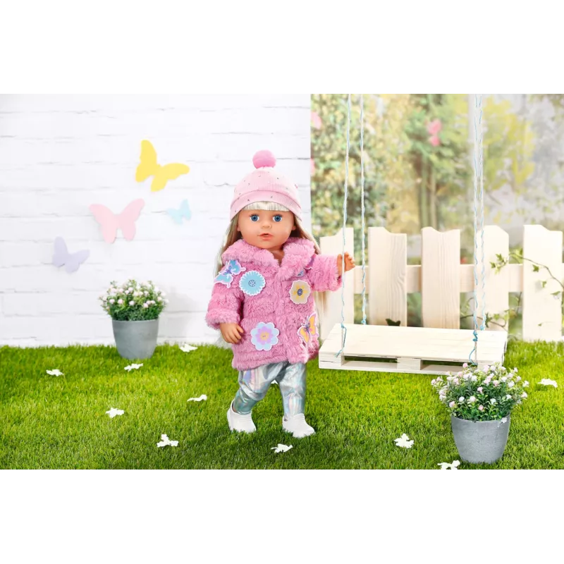 Leļļu drēbju komplekts BABY born Rozā mētelīša komplekts 43cm Salokāms