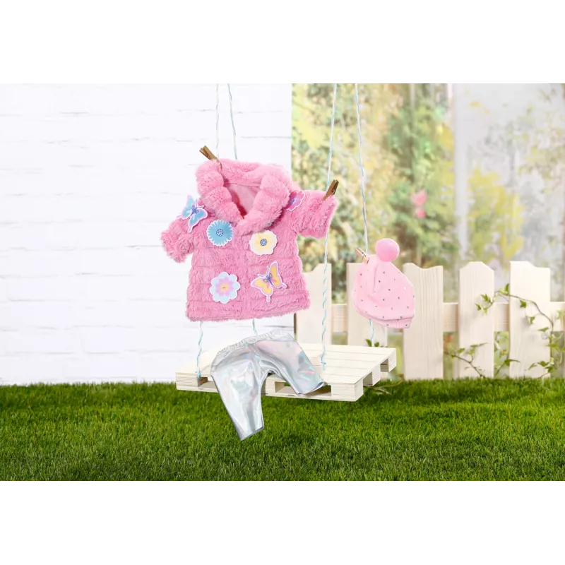 Leļļu drēbju komplekts BABY born Rozā mētelīša komplekts 43cm Salokāms