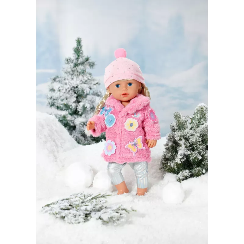 Leļļu drēbju komplekts BABY born Rozā mētelīša komplekts 43cm Salokāms