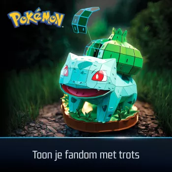 4D Build, Pokémon Bulbasaur 3D modeļa komplekts, Pokémon figūra, Kanto pirmā partnera kolekcija, galda dekors, 195 detaļas, vecumam no 12 gadiem
