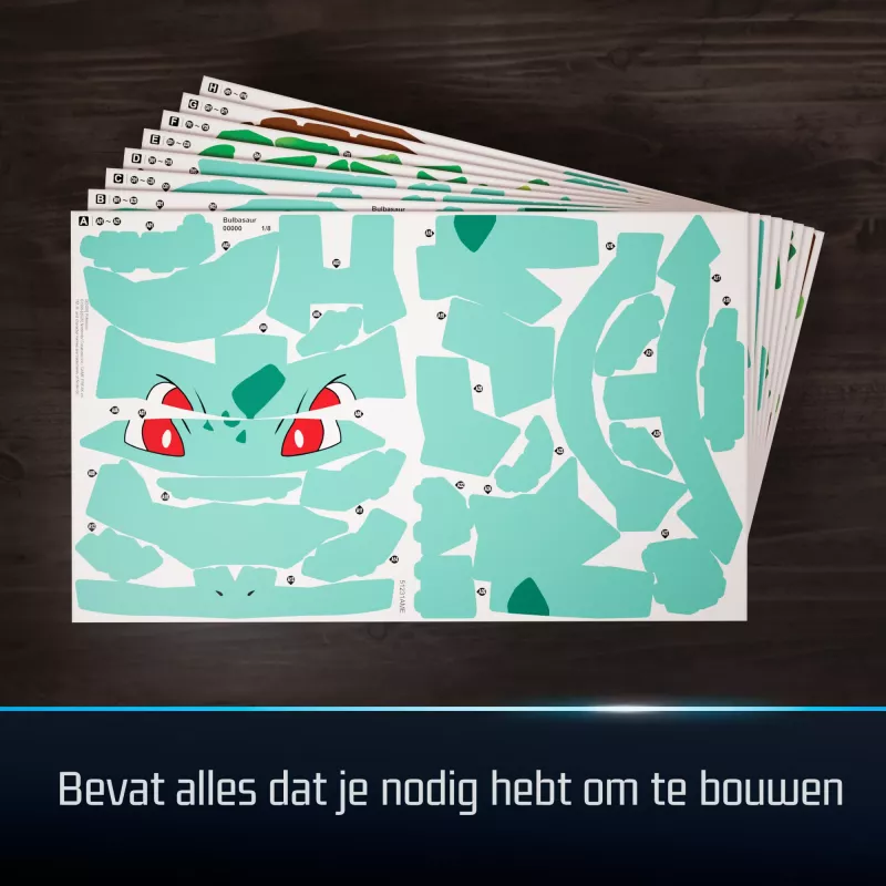 4D Build, Pokémon Bulbasaur 3D modeļa komplekts, Pokémon figūra, Kanto pirmā partnera kolekcija, galda dekors, 195 detaļas, vecumam no 12 gadiem