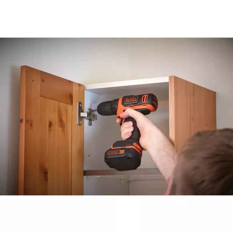 Pistol Grip Drill Melns & Decker BDCDD12-QW, Keyless, 1.5 Ah