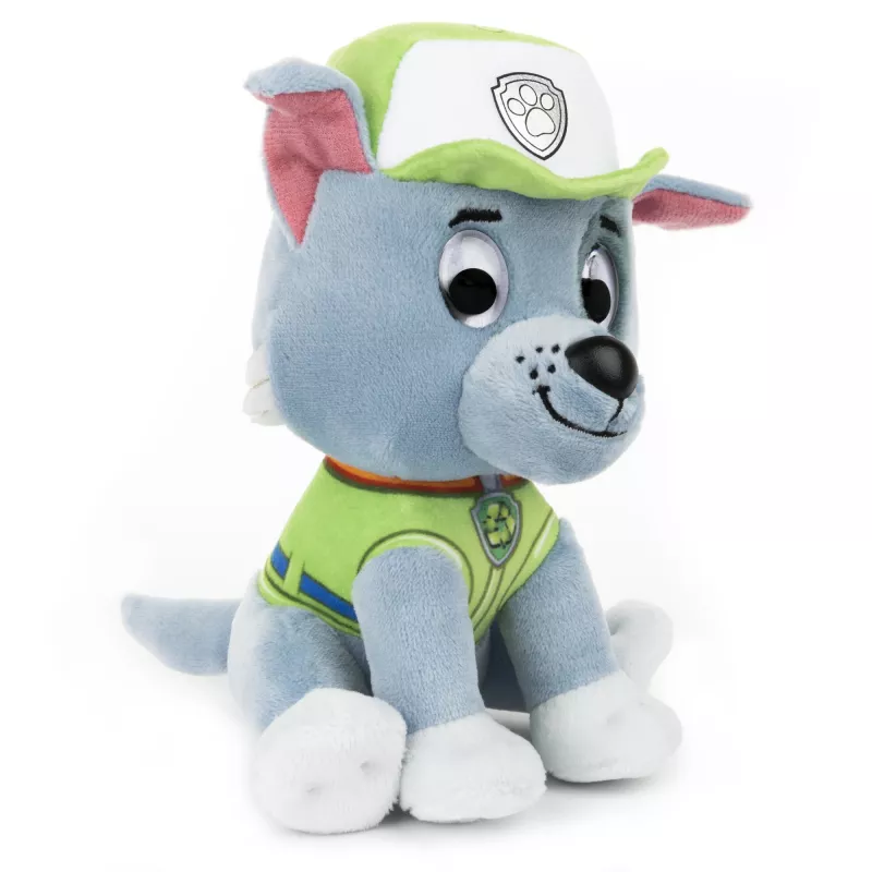 PAW Patrol GUND Oficiālais Rocky ar paraksta pārstrādes uniformu plīša rotaļlieta, pildīts dzīvnieks vecumā no 1 gada, 6 collas