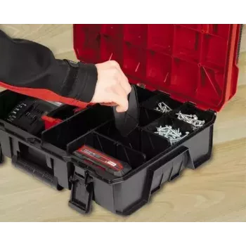 Mazo detaļu kastīte Einhell E-Case S-F Polipropilēns Melna Sarkana 42x28x9,5 cm