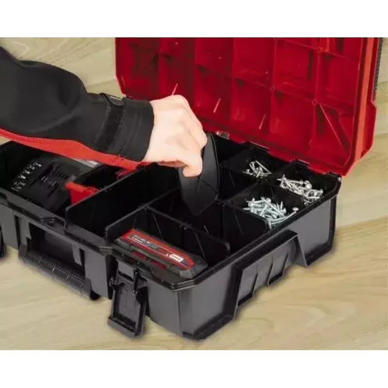 Mazo detaļu kastīte Einhell E-Case S-F Polipropilēns Melna Sarkana 42x28x9,5 cm