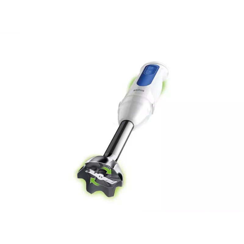Rokas blenderis Braun Household MultiQuick 3 MQ30202M, 900 W, balts/zils, ar smalcinātāju un putojamo slotiņu