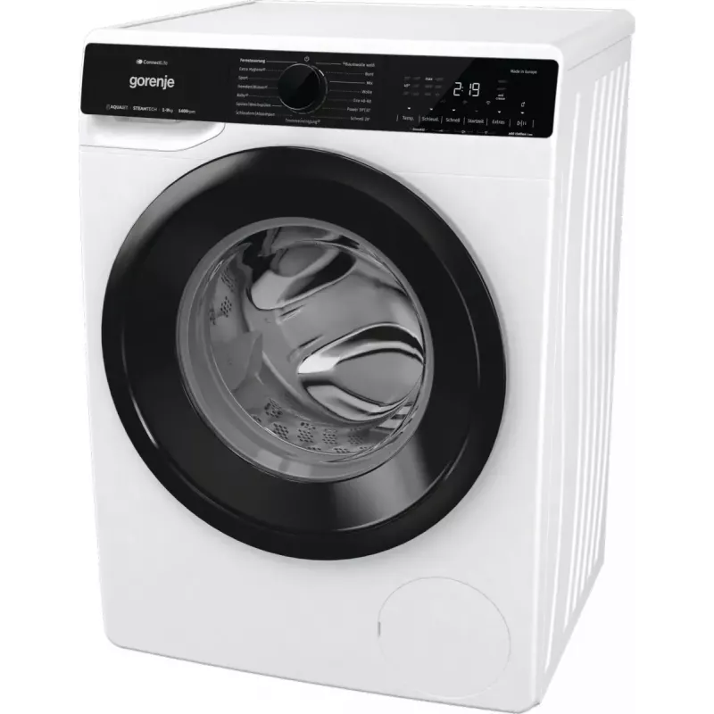 Veļas mazgājamā mašīna Gorenje G600 WPNA94A1TS ar priekšējo ielādi 9 kg 1300 RPM Balta A