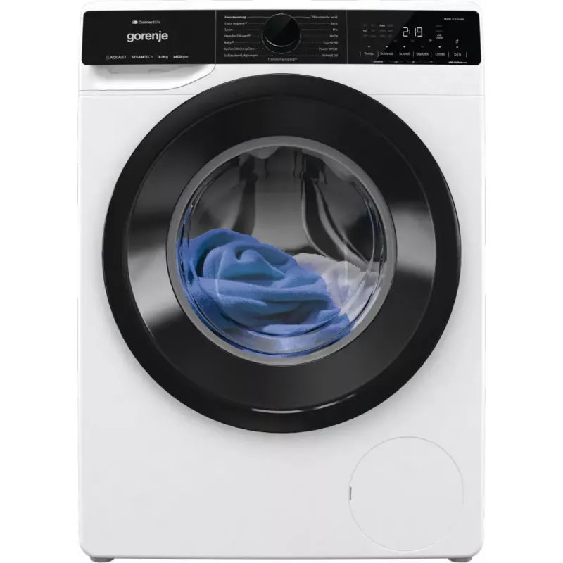 Veļas mazgājamā mašīna Gorenje G600 WPNA94A1TS ar priekšējo ielādi 9 kg 1300 RPM Balta A