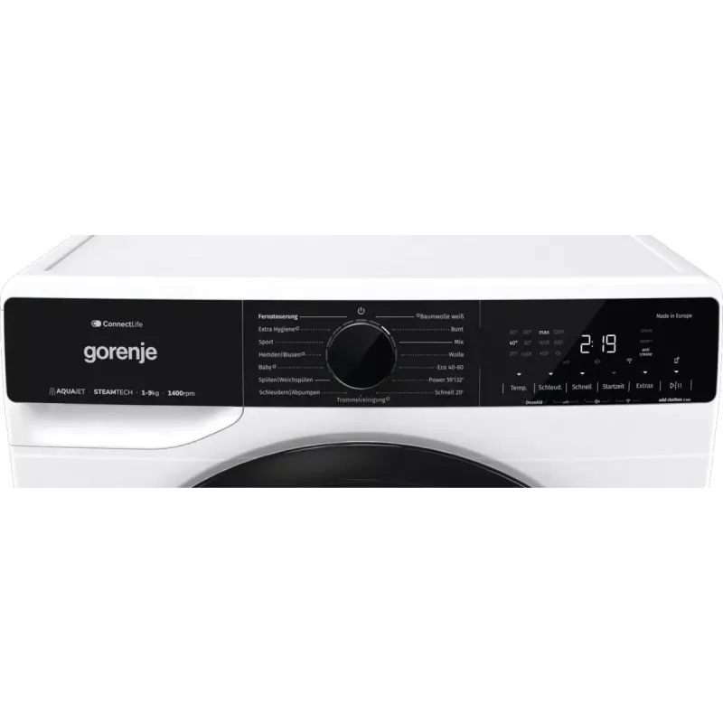 Veļas mazgājamā mašīna Gorenje G600 WPNA94A1TS ar priekšējo ielādi 9 kg 1300 RPM Balta A