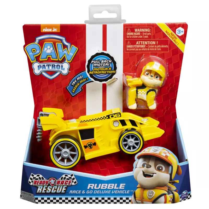 PAW Patrol, Ready, Race, Rescue Rubble's Race & Go Deluxe spēkrati ar skaņām, bērniem vecumā no 3 gadiem
