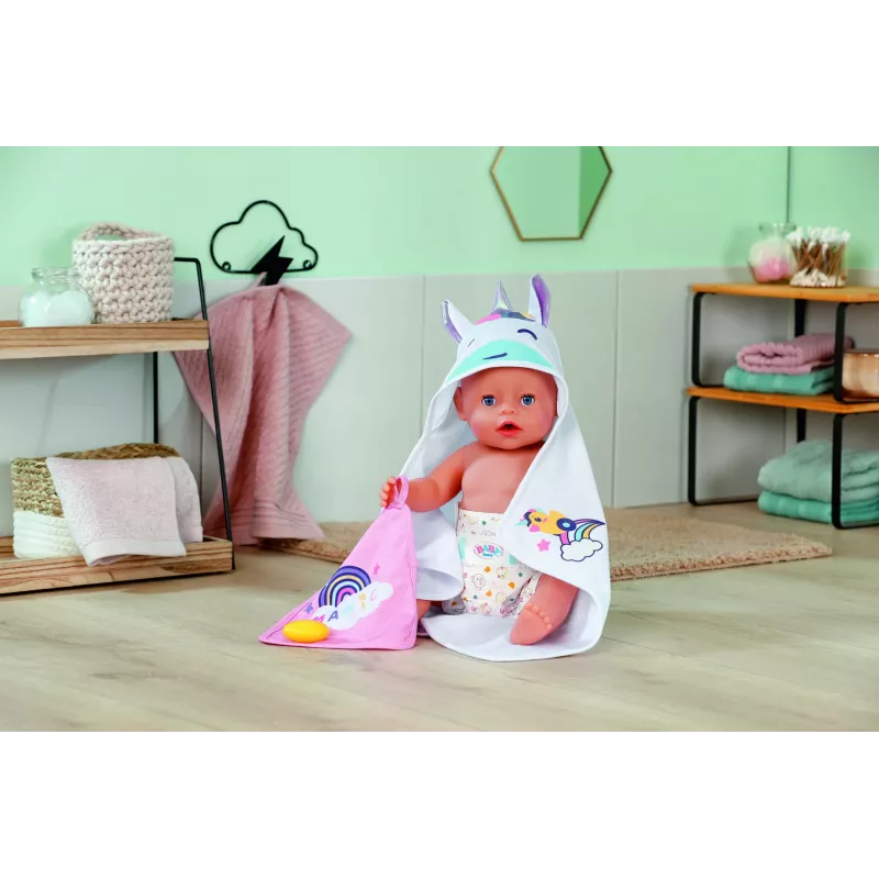 BABY born dvieļu komplekts ar kapuci leļļu vannošanai